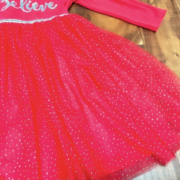 ZUNIE "BELIEVE" TULLE OVERLAY SPARKLY SKIRT DRESS 6 - Picture 4 of 6